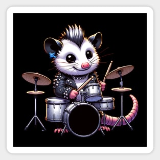 Punk Rock Opossum Drummer Magnet